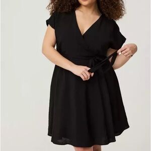 Torrid Black Wrap Dress size 4